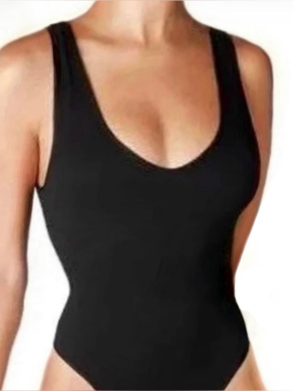 Hot Miami Styles Black Ribbed Tank Bodysuit - One Size